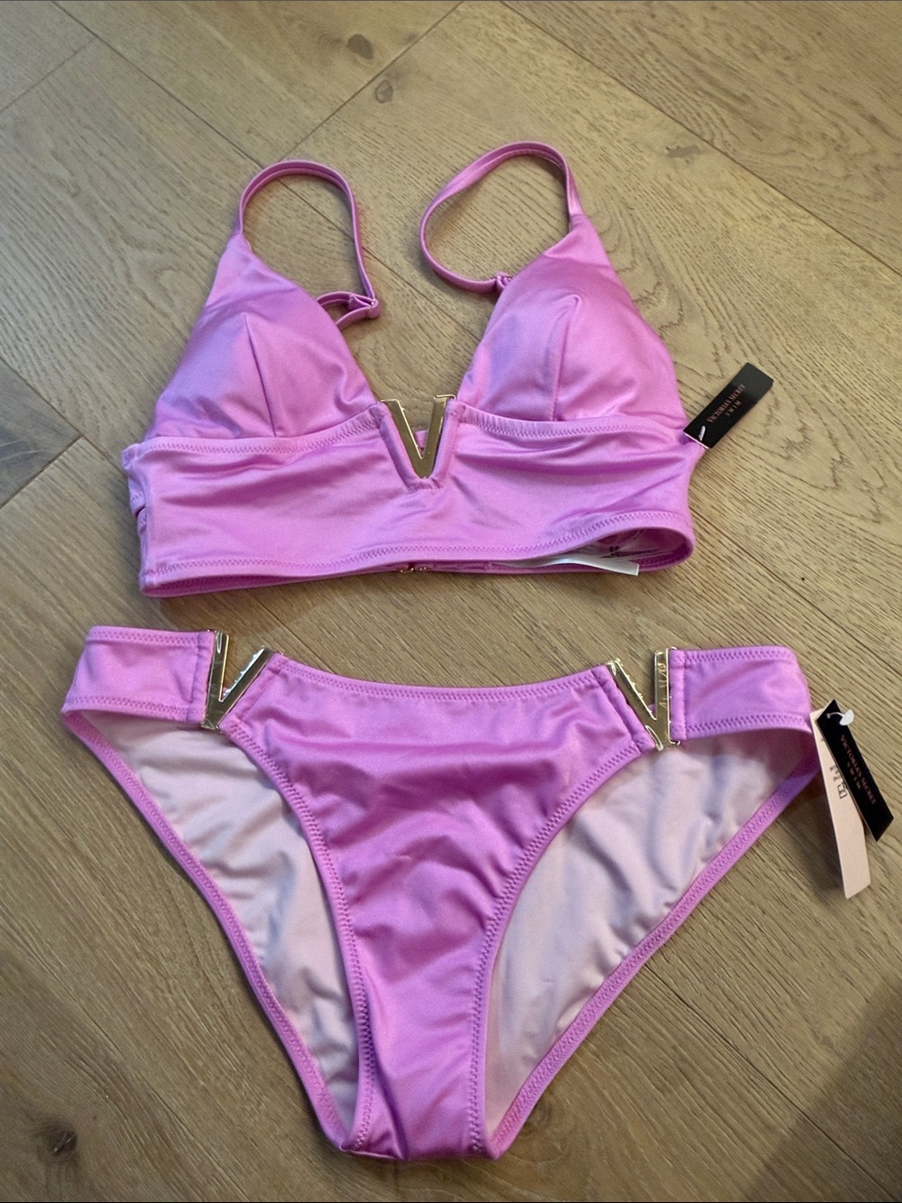 Victoria Secret V-Bar Pink Bikini Set